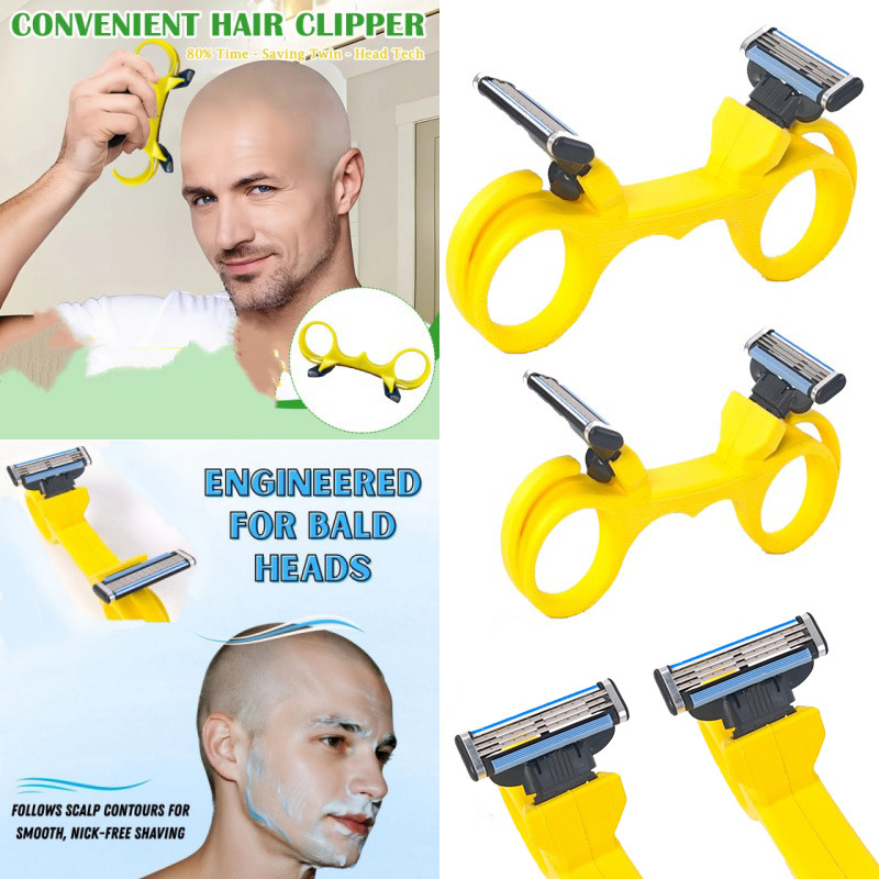 3 Pçs Handheld Portátil Cabeça Barbeadores Homens Rápido Careca Máquina De Cortar Cabelo D...
