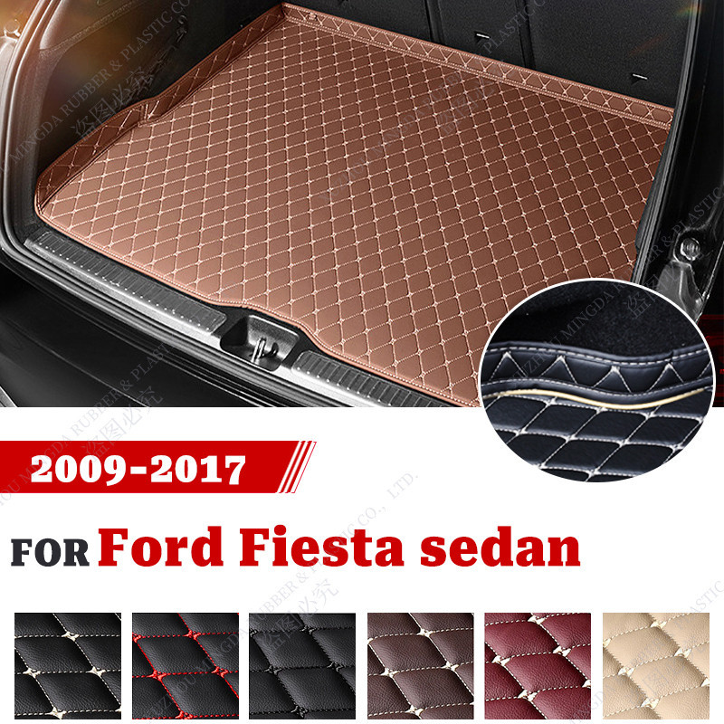Tapete De Porta-Malas De Carro Com Design De Borda Alta Para Ford Fiesta Sedan 2009 2010 2011 2012 2013 2014 2015 2016 2