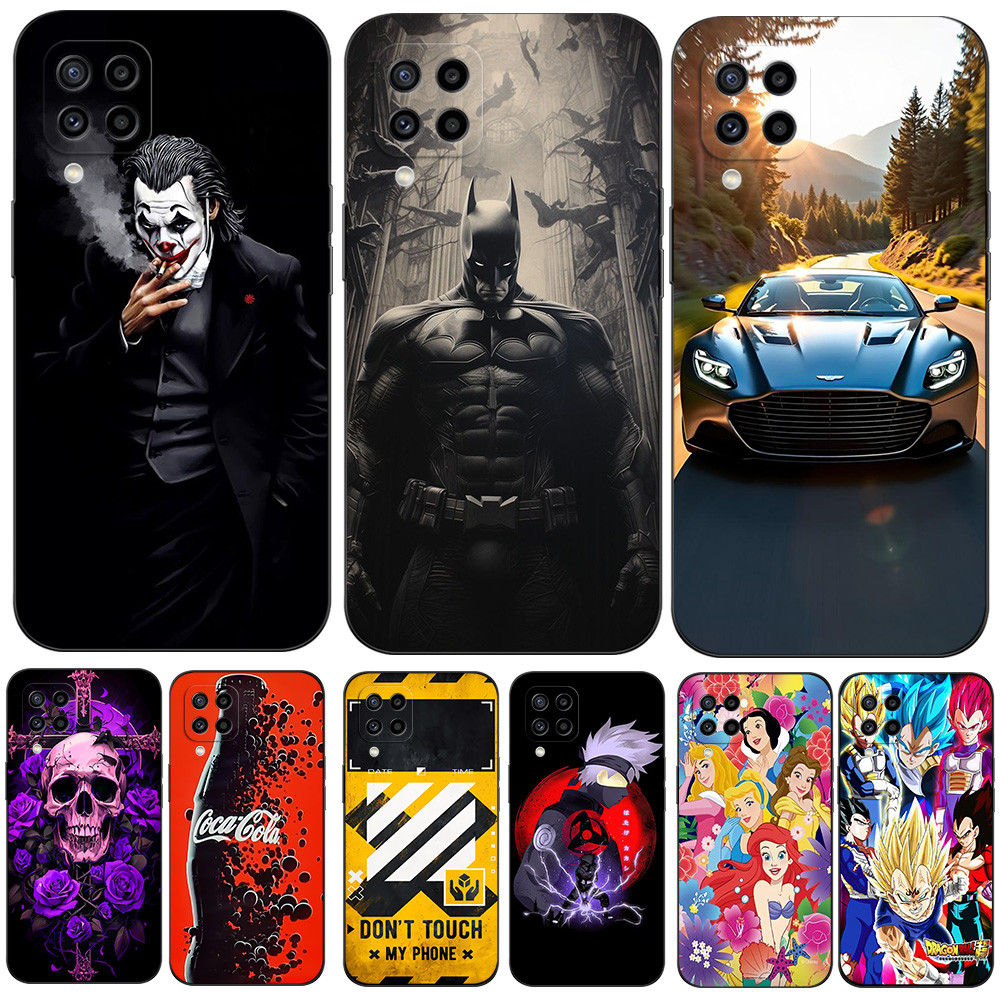 Caso Para Samsung Galaxy M32 4G 6.4 Polegada Telefone Capa Traseira Macio Preto Tpu Porsche Carro O Coringa batman Esque
