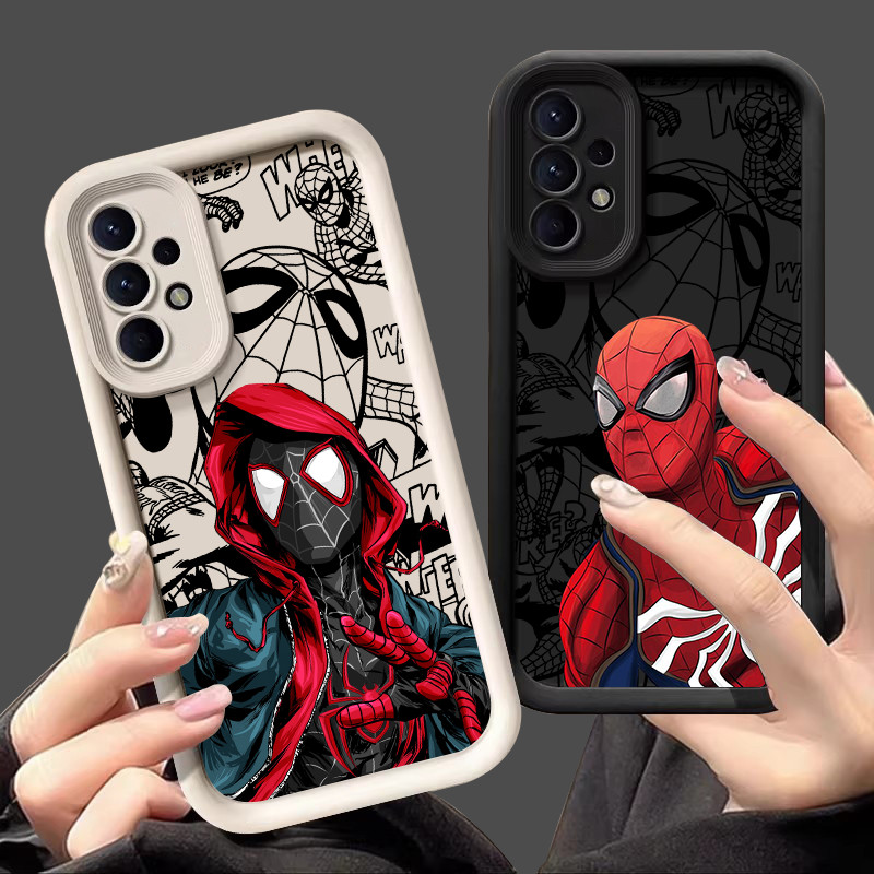 Capa Para Samsung Galaxy A55 A35 A53 A54 5G A52 A73 A32 A34 Macia A25 A21S A23 A13 A14 A15 A06 Proteção Da Câmera Caso De Telefone Legal Homem Aranha Marvel