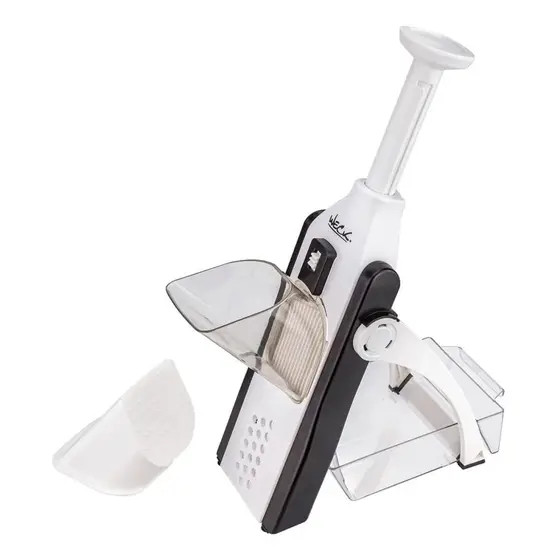 Cortador Fatiador Mandoline Ajustavel Multifuncional Com 5 Funções Plástico Aço Inox