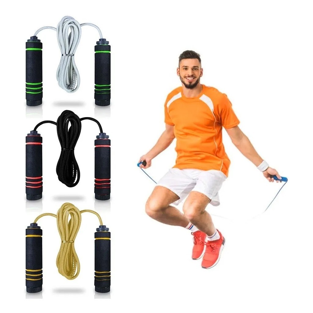 Corda de Pular Ajustável Treinos Fitness 2,60 M Exercícios Esportivos