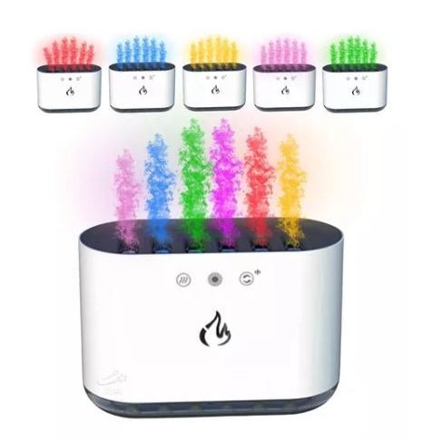 Umidificador de ar ultrassônico com chama, máquina de difusão de luz led rgb, máquina de neblina, casa, escritório, 900ml