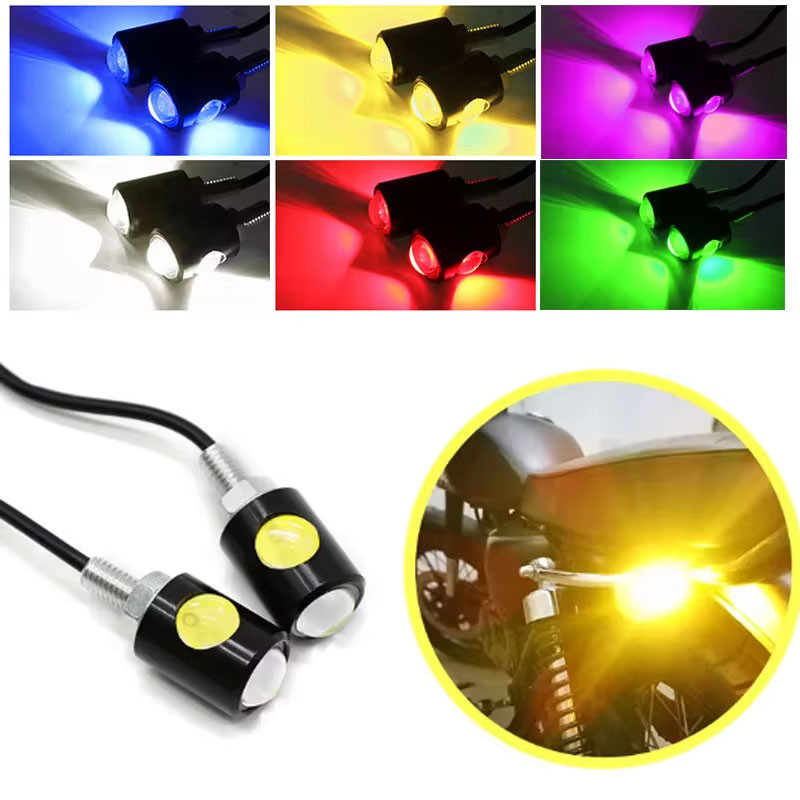 Luzes De Seta Para Motocicleta , Alumínio , Mini Indicador LED , Âmbar , Pisca-, Luz Diurna , Placa De Identificação em Oferta na Shopee