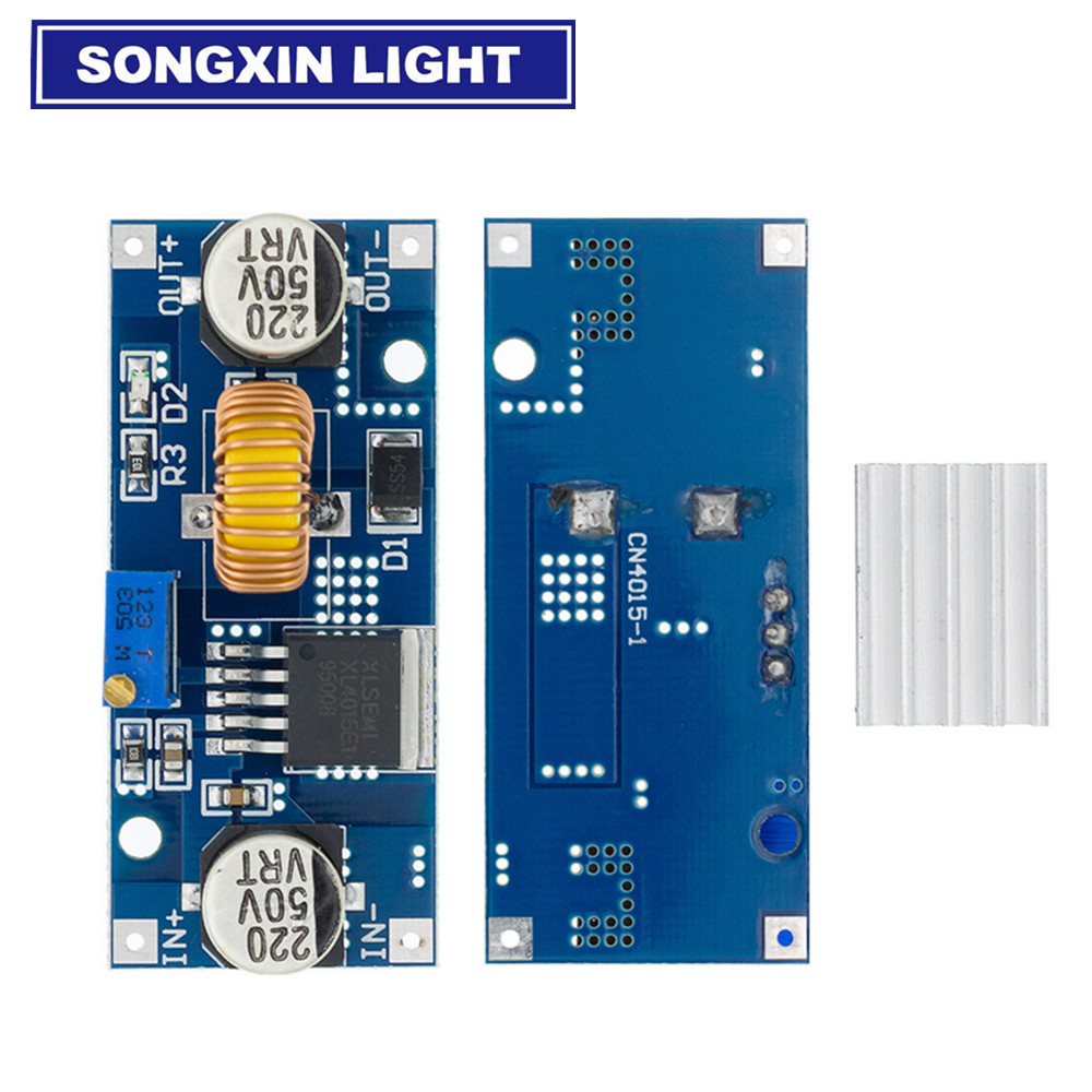 5A XL4015 DC-4-38V A 1.25-36V 24V 12V 9V 5V Step Down Módulo De Fonte De Alimentação Ajustável Carregador De Lítio LED C