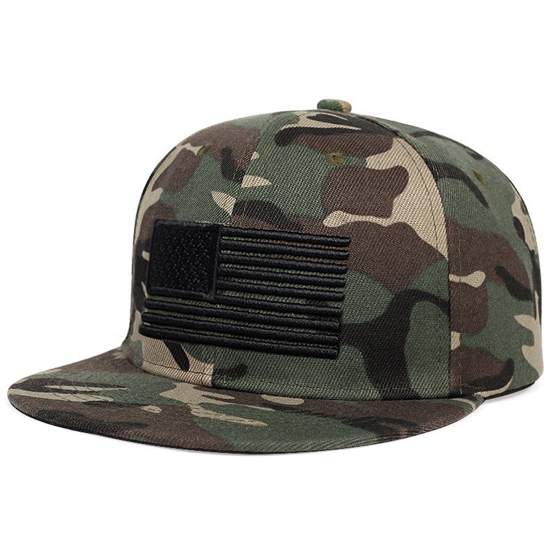 Boné de Beisebol Camuflado com Bandeira dos EUA para Homens, Boné Snapback Original com Bandeira Americana, Boné Trucker
