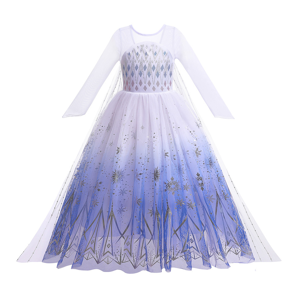 Frozen Elsa Traje Vestido Para Meninas Crianças Neve Rainha Princesa Cosplay Roupas De Festa De Aniversário Carnaval Hal — imagem 2 de 2