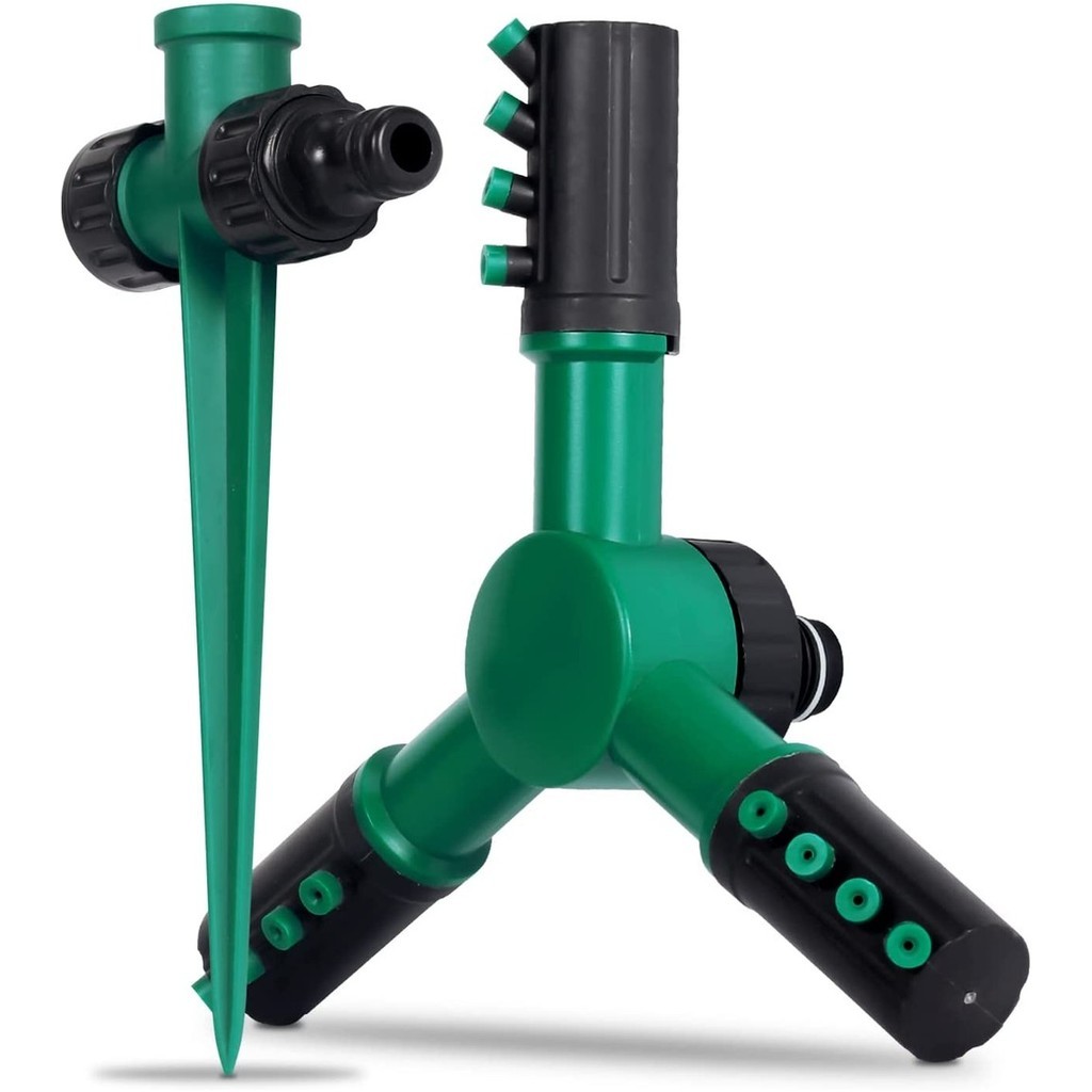 Irrigador Aspersor Giratório de Jardim com 3 Jatos e Espeto - Ideal para Horta e Canteiros