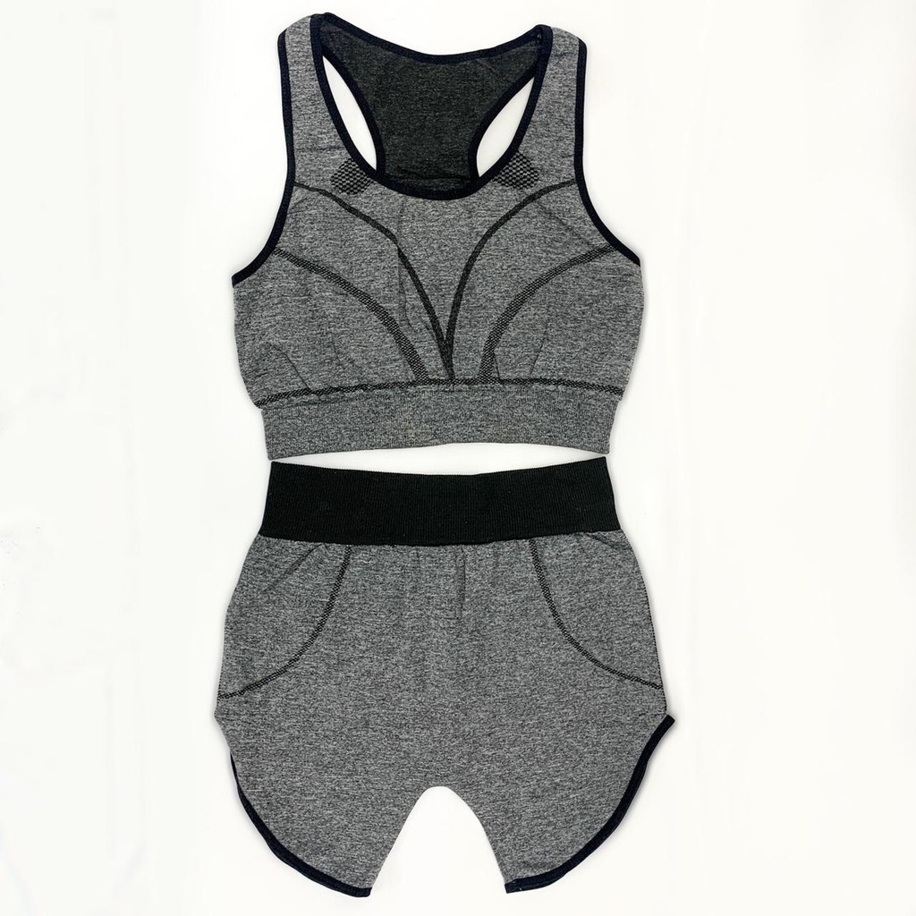 Roupa Para Ginastica Academia Yoga Feminina Conjunto Short E Top Fitness