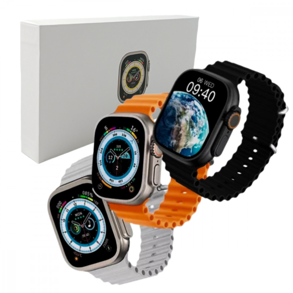 Smartwatch Laranja Ultra 8 Mini 41mm: Estilo e Tecnologia!
