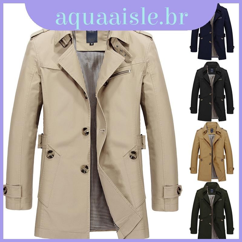 Jaqueta Masculina Versátil De Inverno , Sobretudo Casual Elegante Com Mangas Compridas , Ajuste Fino E