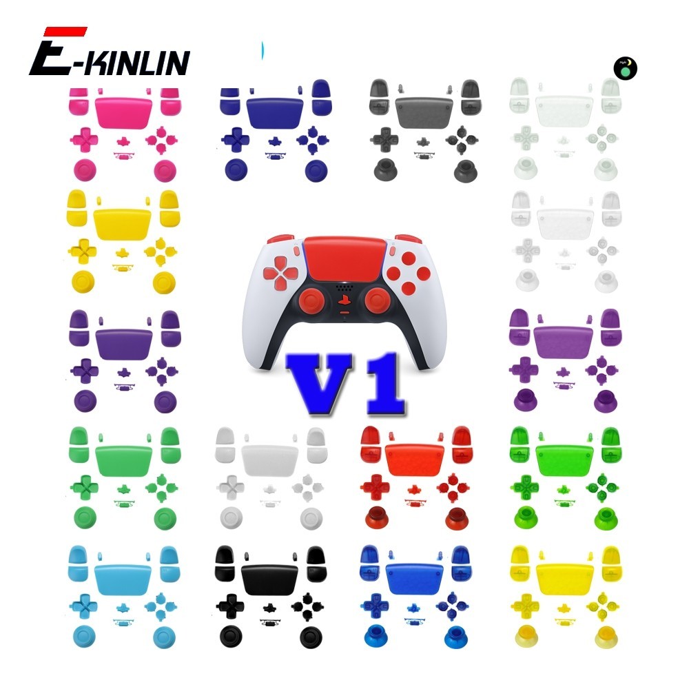 Conjunto De 16 Peças De Botões De Chave Cruzada De Direção L1 R1 L2 R2 Gatilho Cabeça De Cogumelo Rocker Para PS5 V1.0