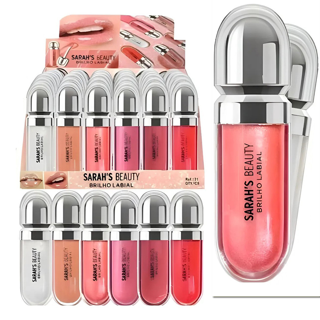 Gloss Labial Sara Sarah's Beauty brilho intenso o melhor BAZ em Oferta na Shopee