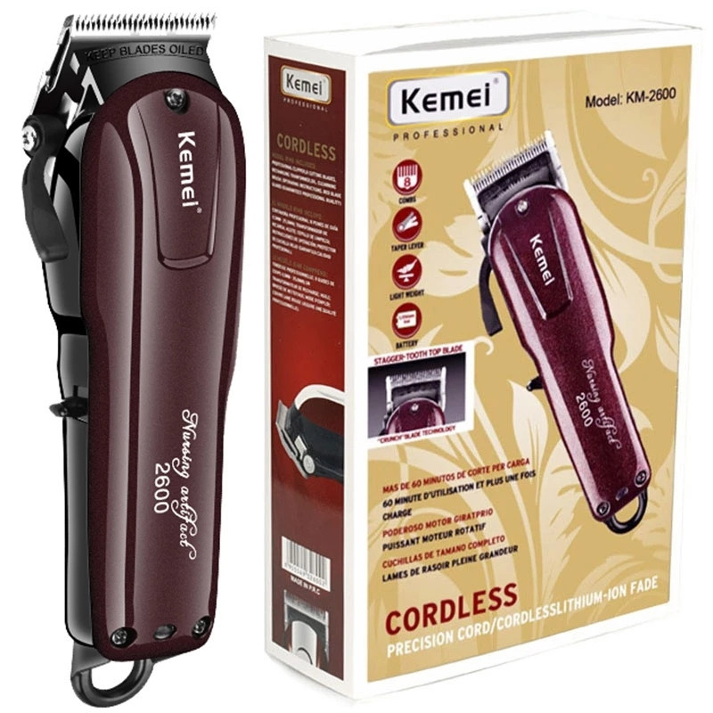 Máquina De Kemei Km-2600 Máquina De Cortar Cabelo Elétrico 9w Potente Recarregável 2200mah