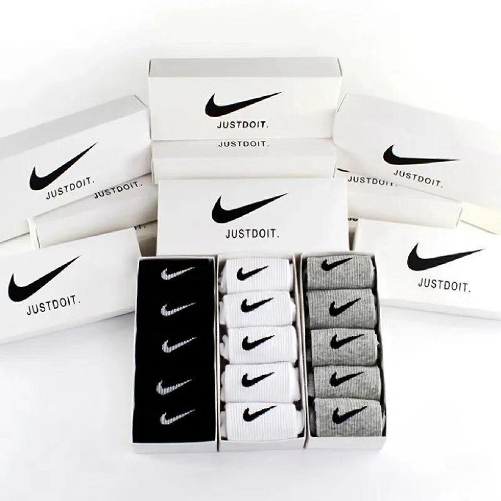 5 Pares De Meias Em Caixa Masculinas De Algodão Puro Tubo Médio Primavera E Outono Desodorante Esportivo Absorvente De S