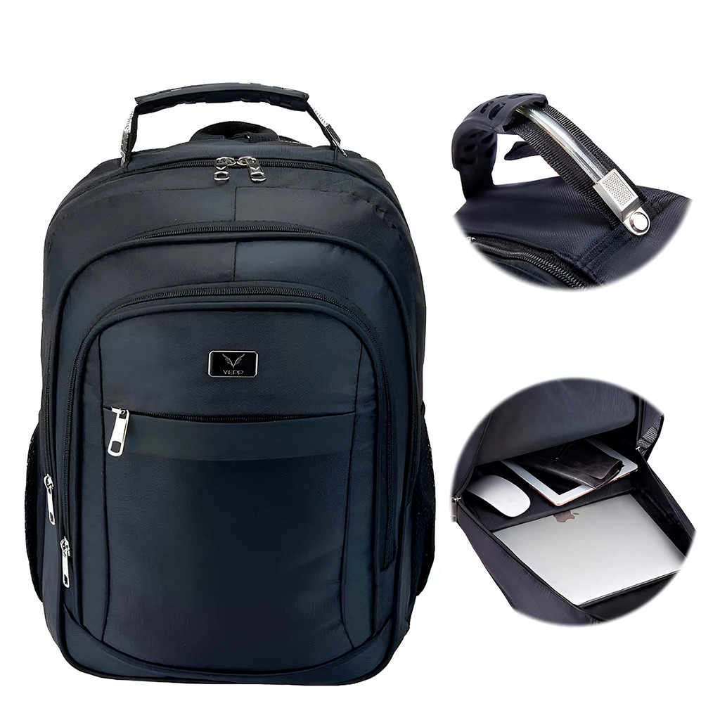 Mochila Executiva Reforçada – Bag de Costas para Notebook Preta, Espaçosa e Resistente