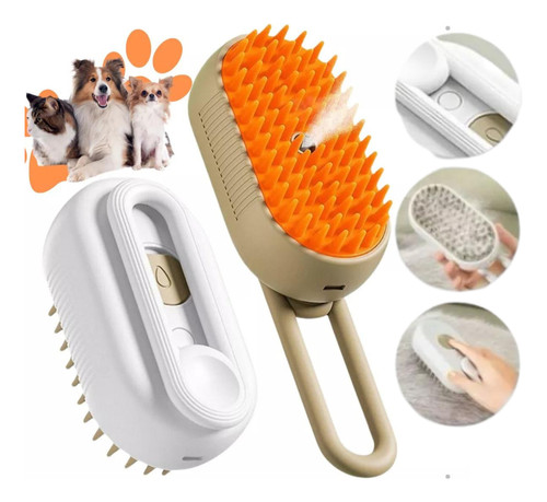Escova 3 em 1 a Vapor: Limpeza Fácil para Pets