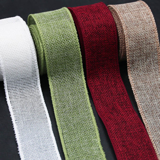 5 m/pacote 40mm fita de linho colorida fio borda fita fazendo flor arco caixa de presente fita de embalagem de bolo em Oferta na Shopee