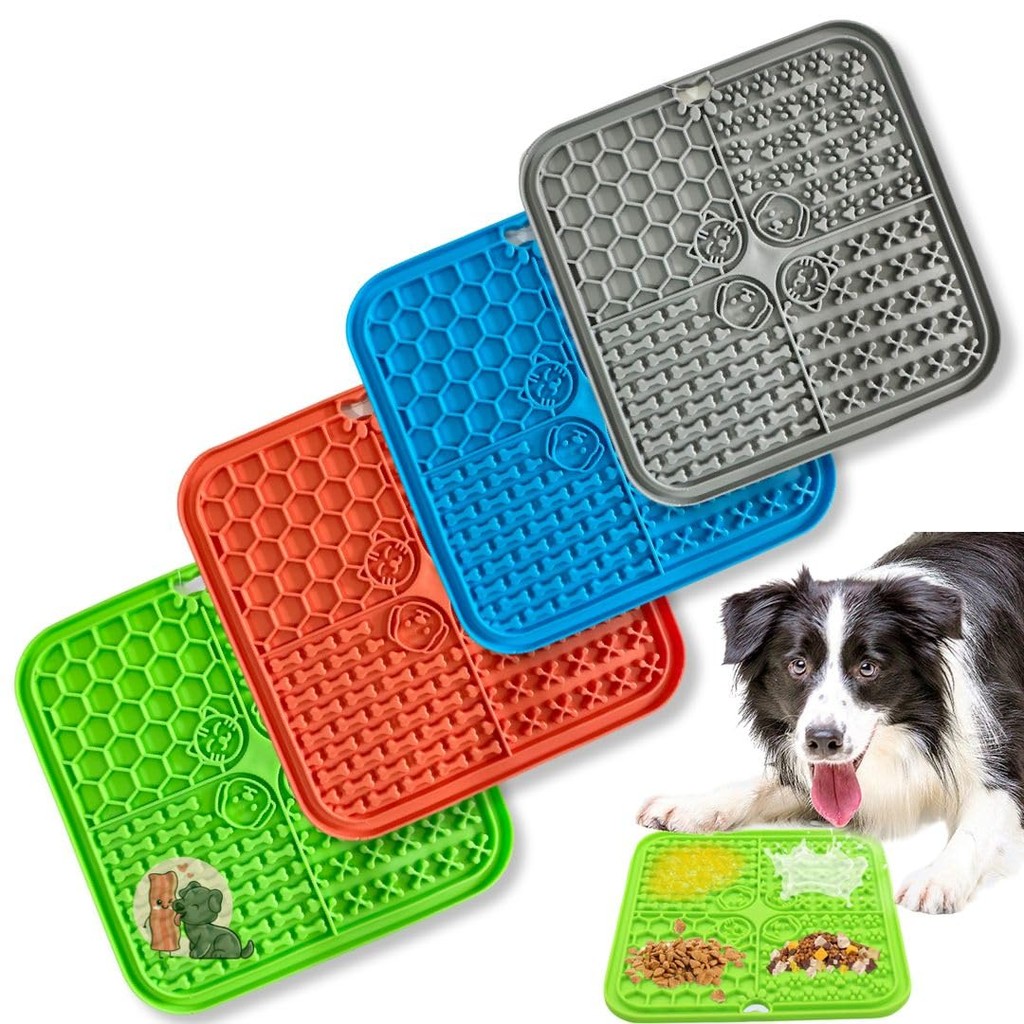 Tapete de Lamber para Pets com Ventosas - Cinza