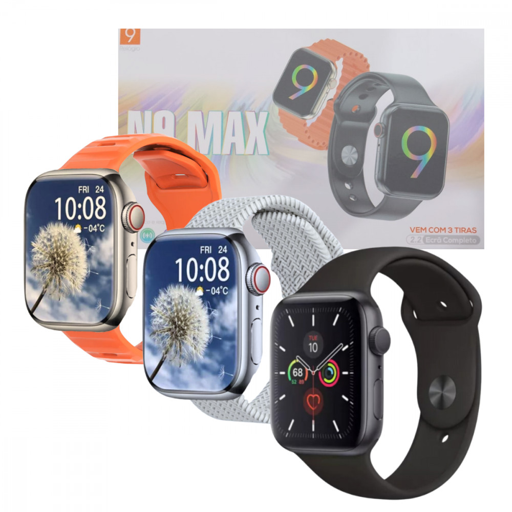 Relógio Inteligente Smartwatch 45mm com 03 Pulseiras Altomex N9 MAX