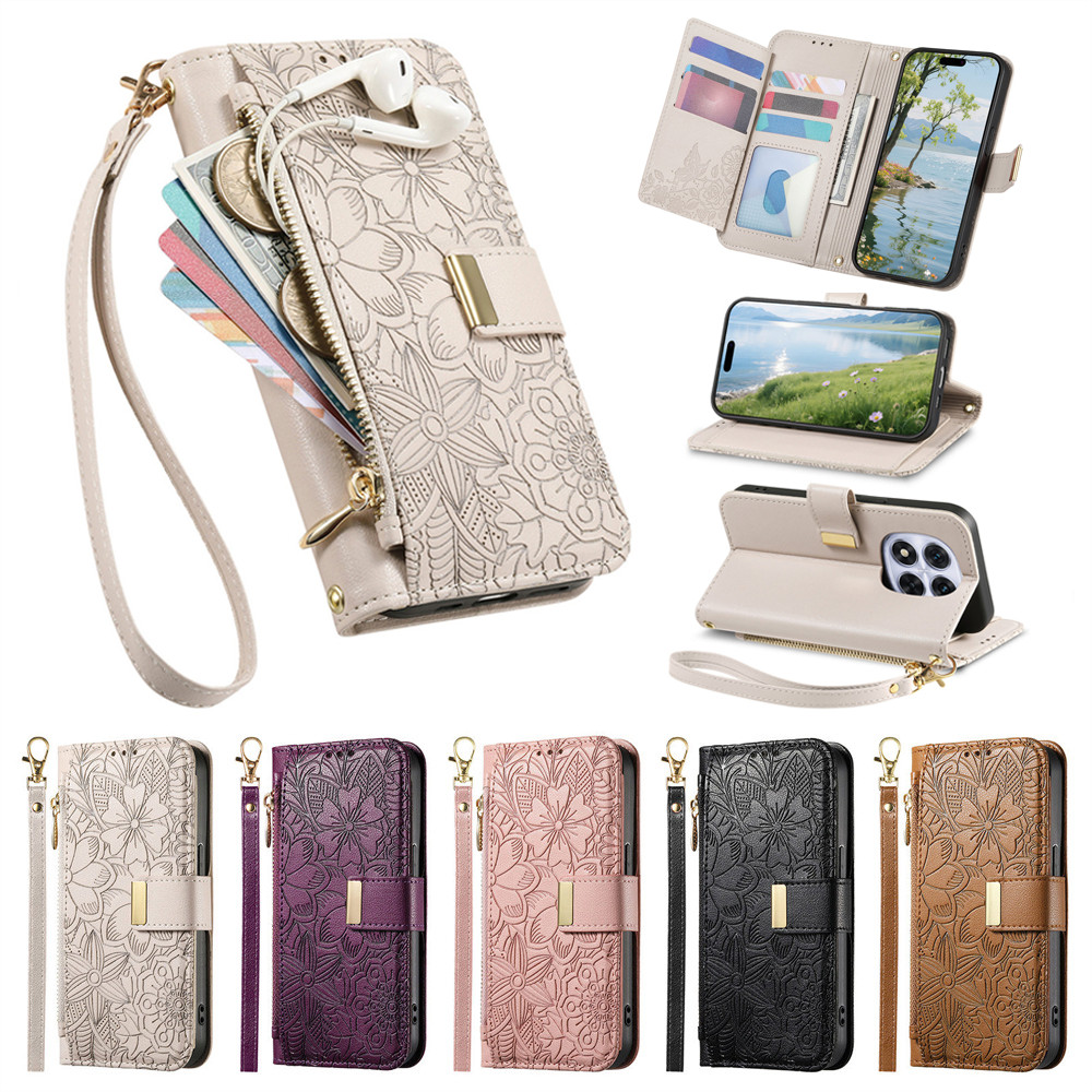 Capa De Telefone Para Samsung Galaxy A08 A07 A06 A18 A17 A16 A15 A14 A27 A57 A37 A56 A36 A26 A54 A55 Lucky Flower Em Rel