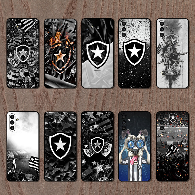 Capa De Telefone TPU Preta Macia Para Samsung Galaxy A04S A05S A24 A34 A54 A14 A15 A13 botafogo design Caso