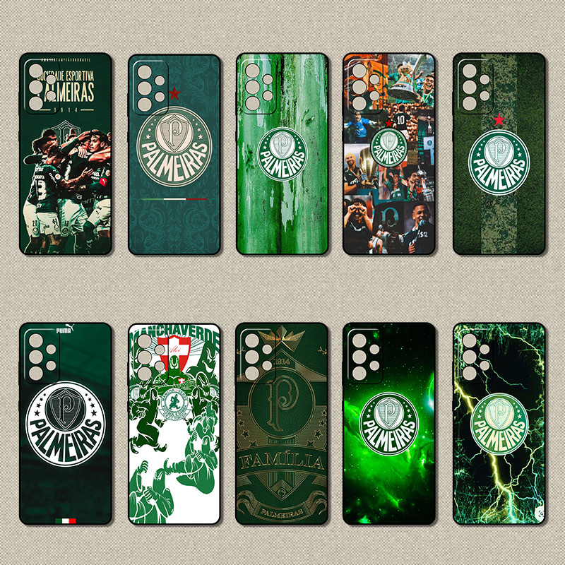Moda Macio Preto Caso De Telefone Para Samsung Galaxy A52 A52S A23 5G A13 4G A33 A53 A72 A73 A32 palmeiras Capa