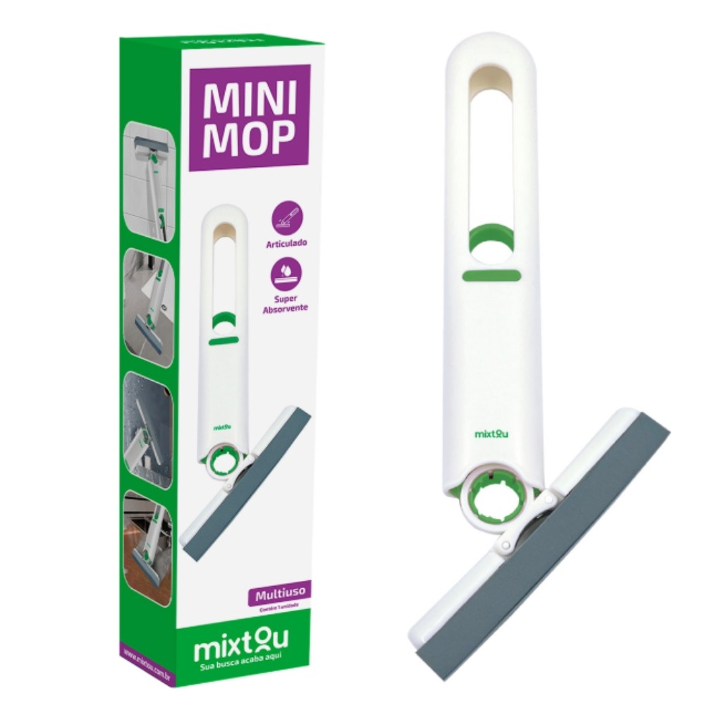 Mini Mop Pva Rodo Rodinho Dobravel Magico Lava Seca e Limpa Portatil Flash Limp