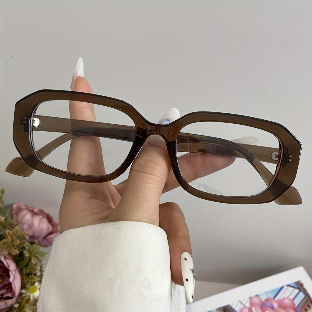 Óculos De Moda Minimalistas Para Homens E Mulheres , Armação De PC De Aro Completo Com Lente De Policarbonato Transparen em Oferta na Shopee