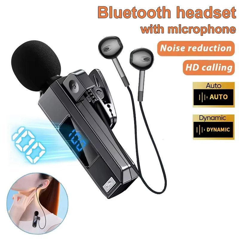 Fone De Ouvido Sem Fio Bluetooth Com Microfone , Clipe De Pescoço , Cancelamento De Ruído , Display Esportivo , Chamada 