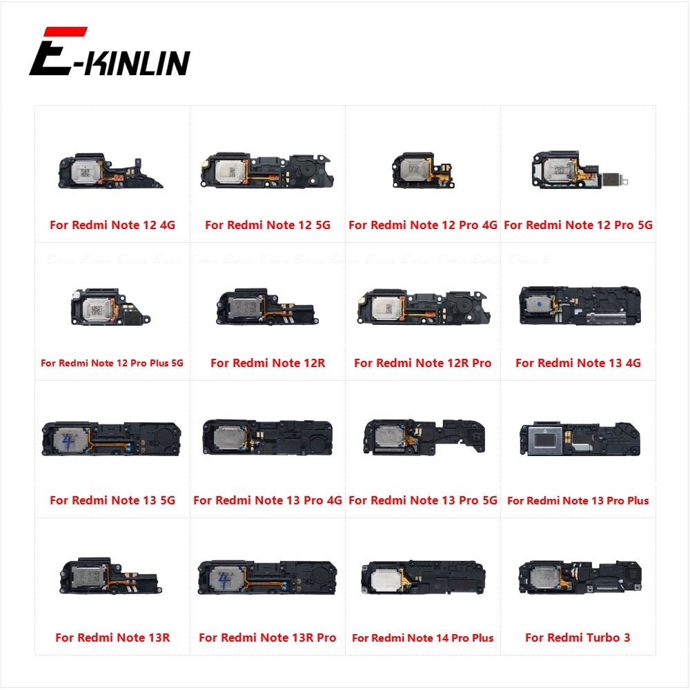 Campainha Inferior Traseira , Alto-Falante Para Xiaomi Redmi Note 12 12R 12S 13 13R 14 Turbo 3 Pro Plus 4G 5G , Cabo Fle