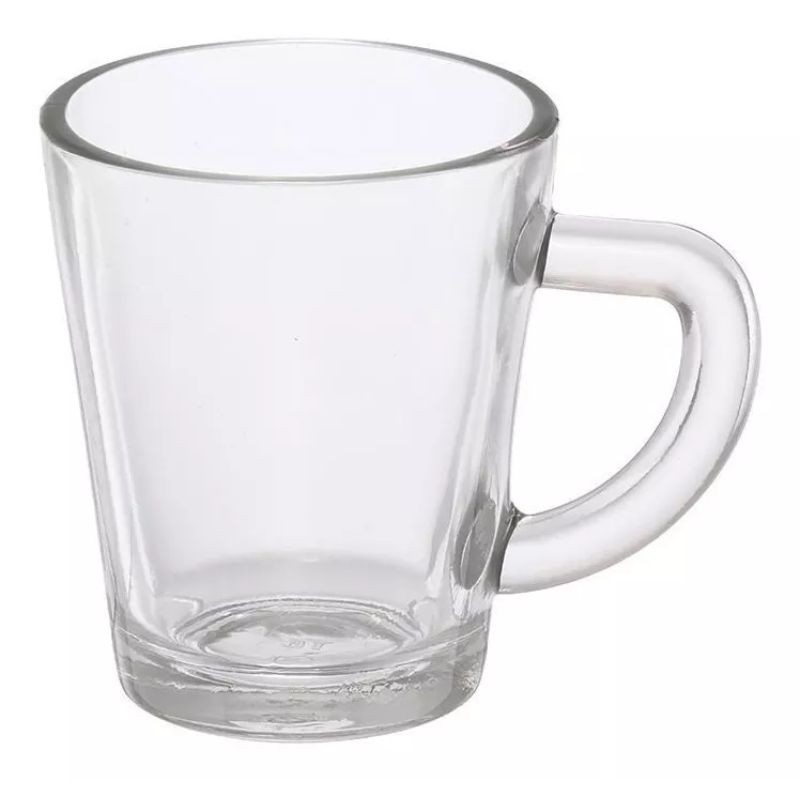 : Jogo de Caneca 70ml de Vidro 6 Peças Café Lisa