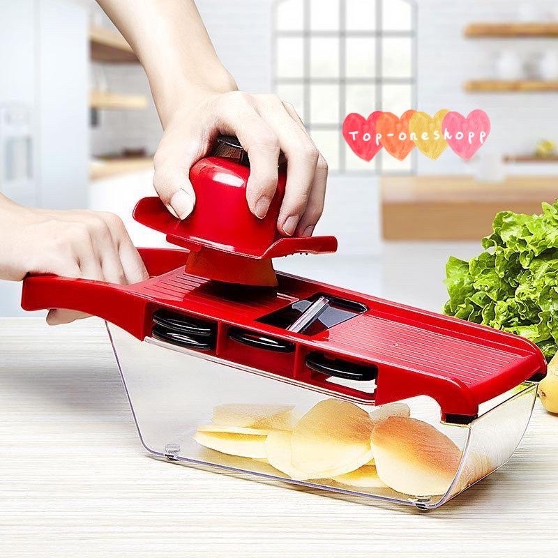 Mandoline Profissional Cozinha Slicer Aço Inox 10 em 1 Fatia
