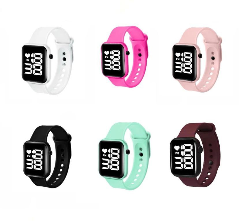 Kit 2 Relógio De Pulso Digital Com Visor Led Unissex Esportivo Academia Corrida