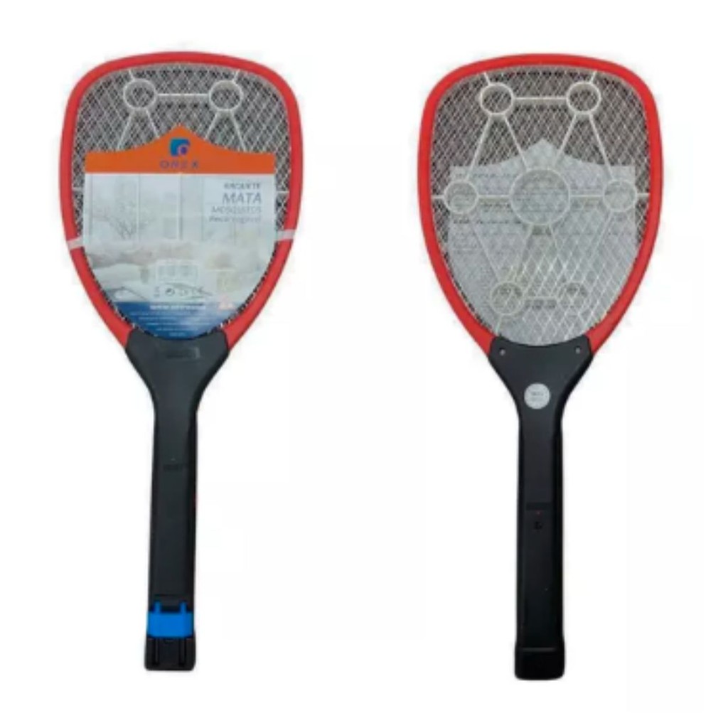 Raquete Elétrica Antimosquito Vermelha Recarregável