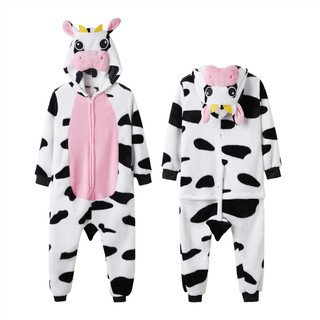 Adultos Bonito Rosa Vaca Animal Onesies Halloween Natal Anime Cosplay Trajes Uma Peça Dos Desenhos Animados Pijamas Para