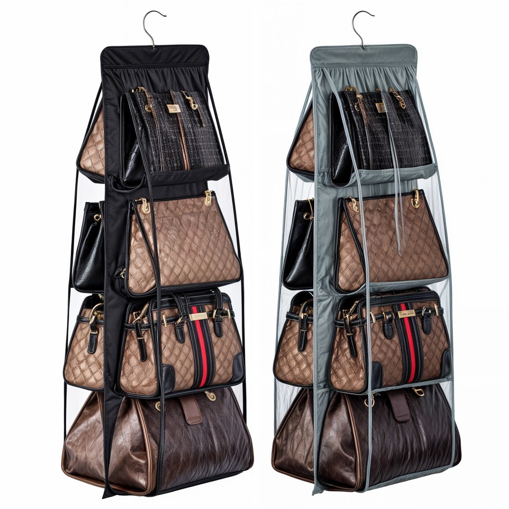 Suporte Organizador de Bolsas Para Cabide Guarda Roupa Porta 6 Lugares 2