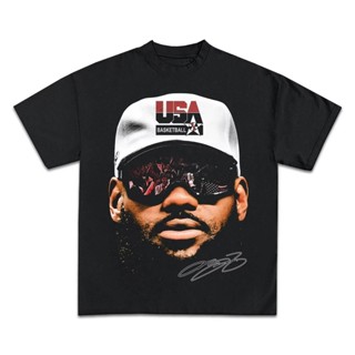 Camiseta Lebron James Basketball Star Masculina Feminina Manga Curta Algodão Verão Streetwear em Oferta na Shopee