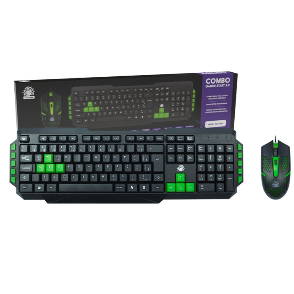 Kit Gamer Teclado Semi-mecânico + Mouse Gamer Computador Notebook e Vídeogame