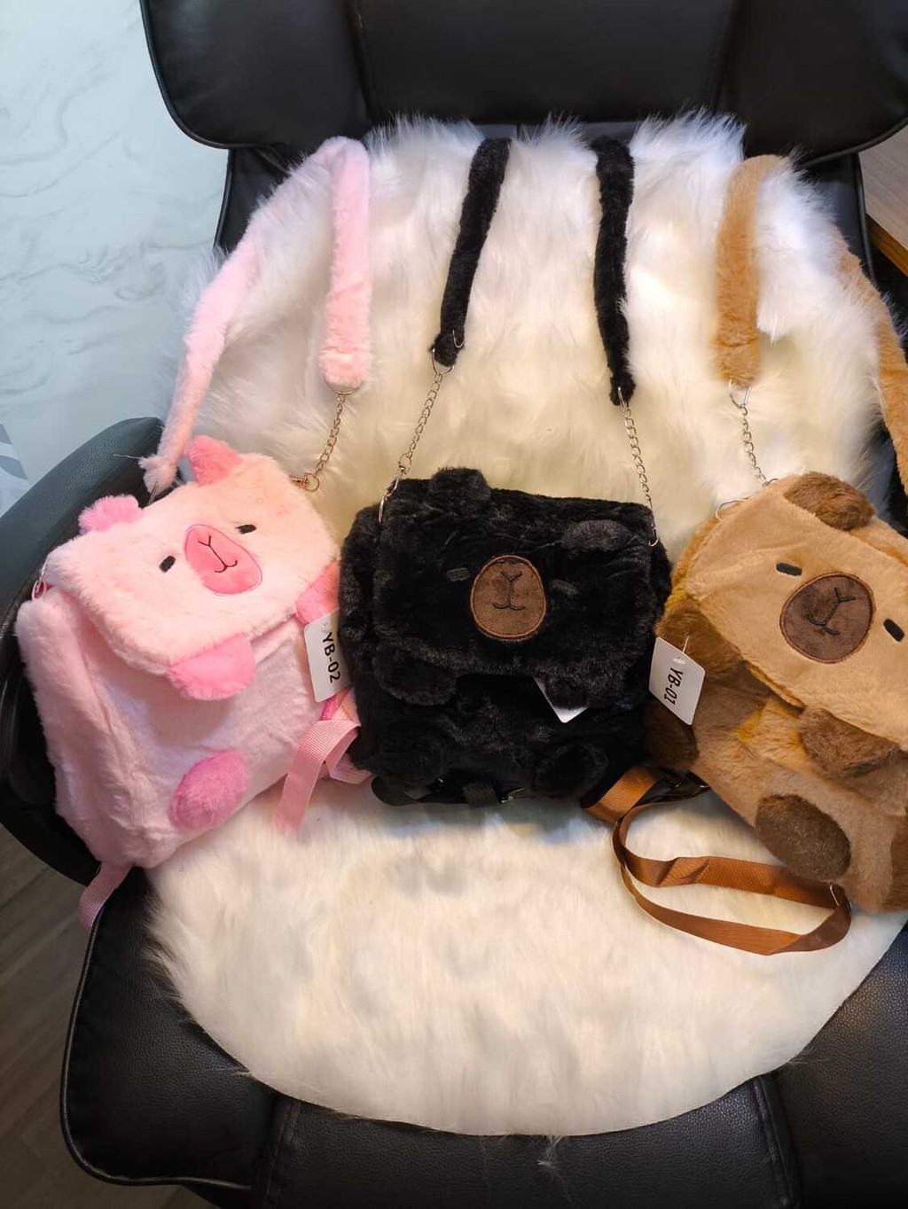 Mochila de pelúcia infantil-cod:M05 em Oferta na Shopee