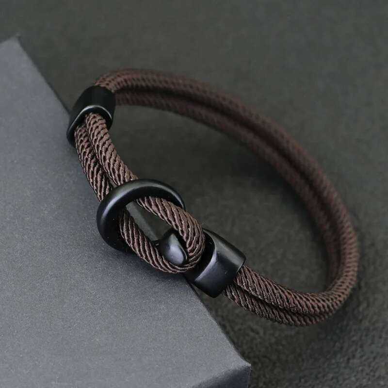 Moda Corda Pulseira Masculina Dupla Camada Acampamento Ao Ar Livre Braclet Homme Acessórios Sobrevivência Paracord Brasl