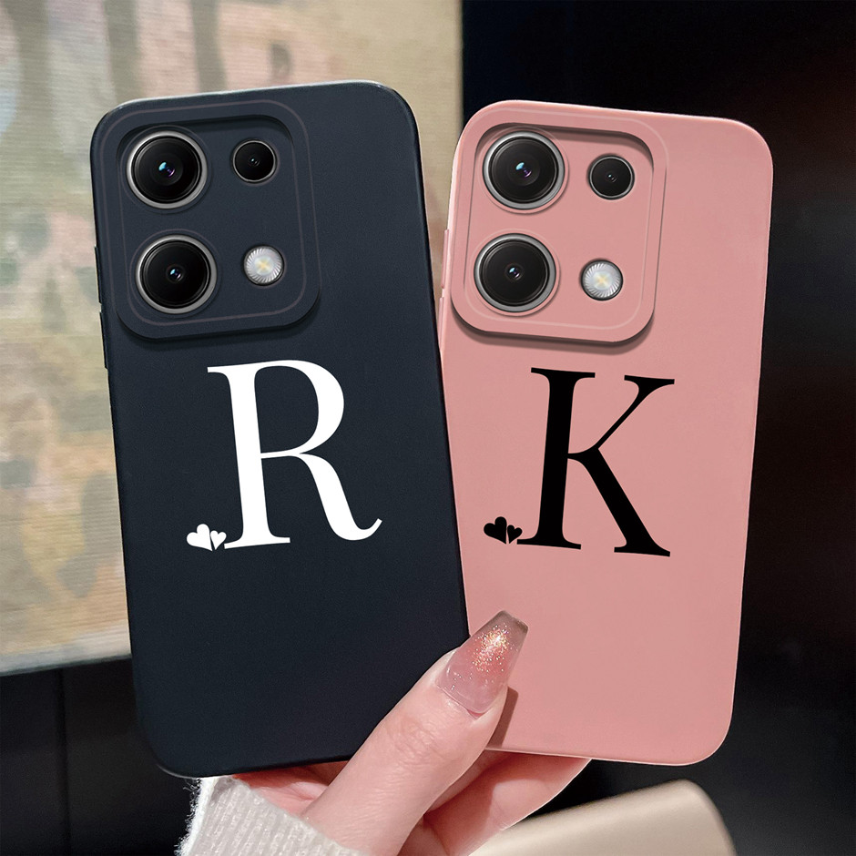 Para Redmi Note 14S 4G Capa Moda Simplicidade Amor Coração 26 Letras Silicone Macio Ultrafino Invólucro RedmiNote Advanc em Oferta na Shopee