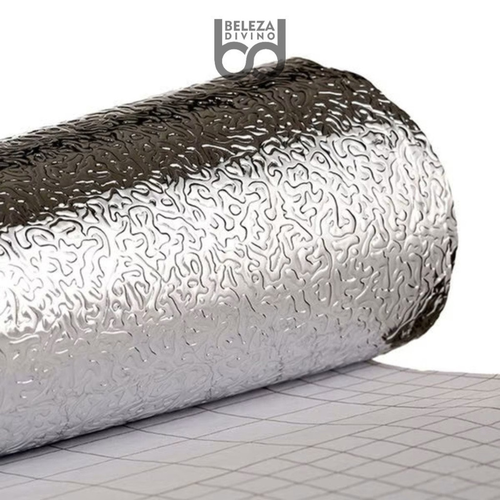 Papel De Parede para Cozinha Adesivo Alumínio Impermeável Protetor Fogão, Pia e Armário - 2M // 5M Leo Store BR