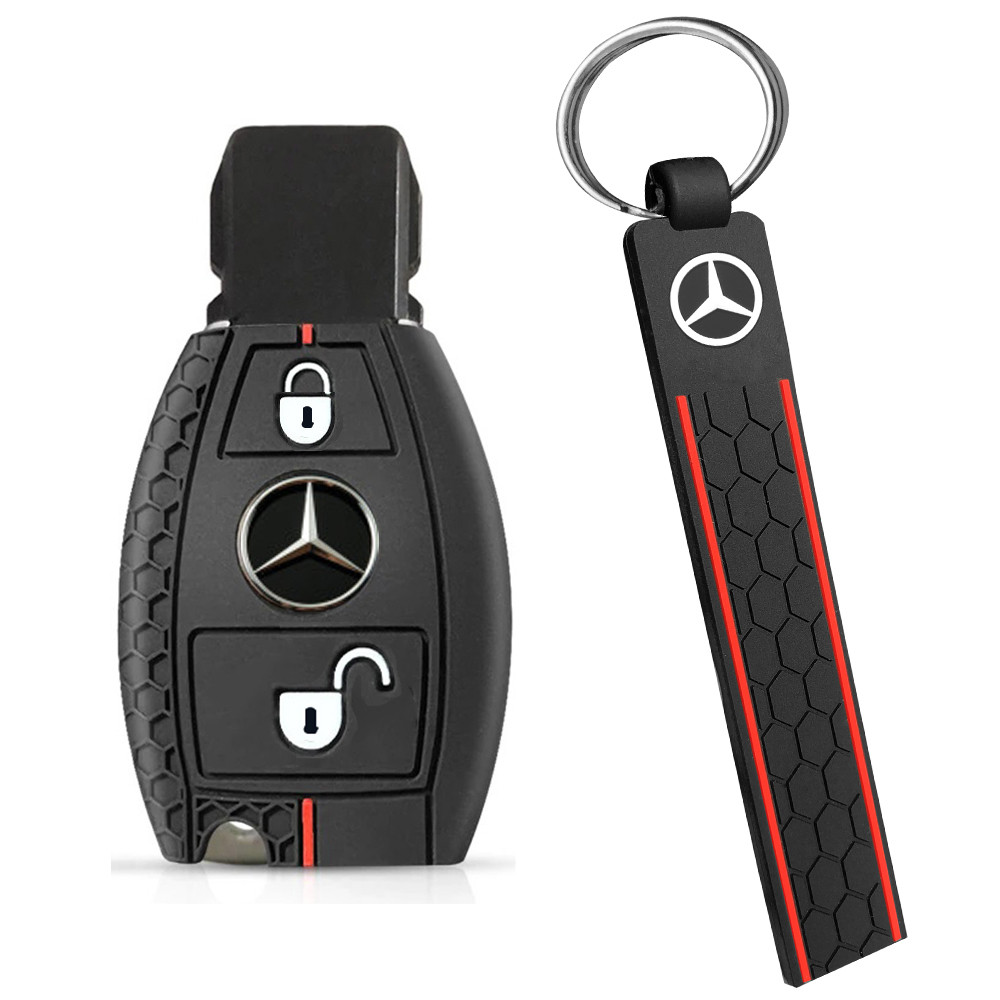 2 Botões Mercedes Benz W203 W204 W212 C180 GLK300 CLS CLK CLA SLK Cse Classe Acessórios Do Carro Capa Chave Siliconene T