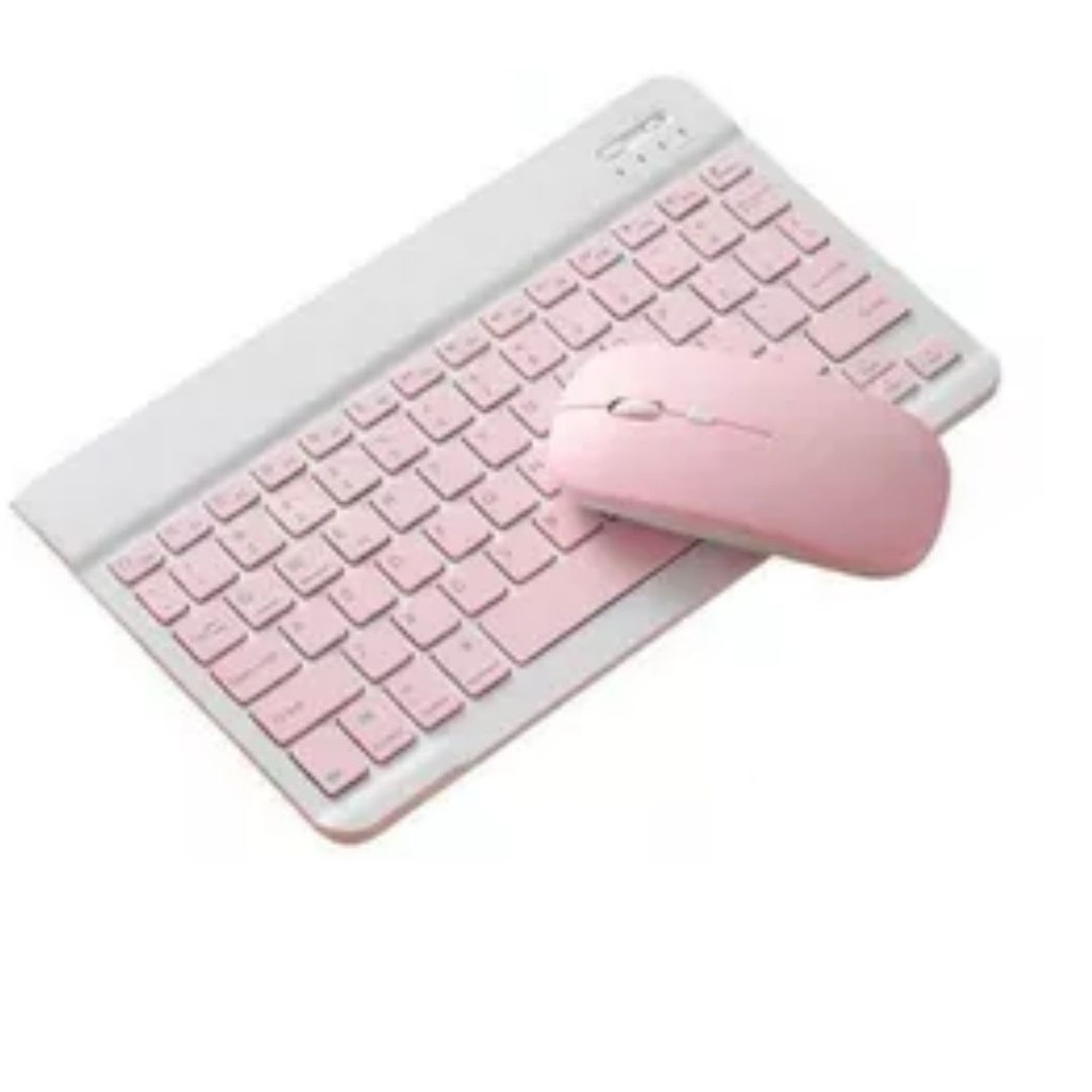Teclado e Mouse Rosa Bluetooth - Estilo e Praticidade!