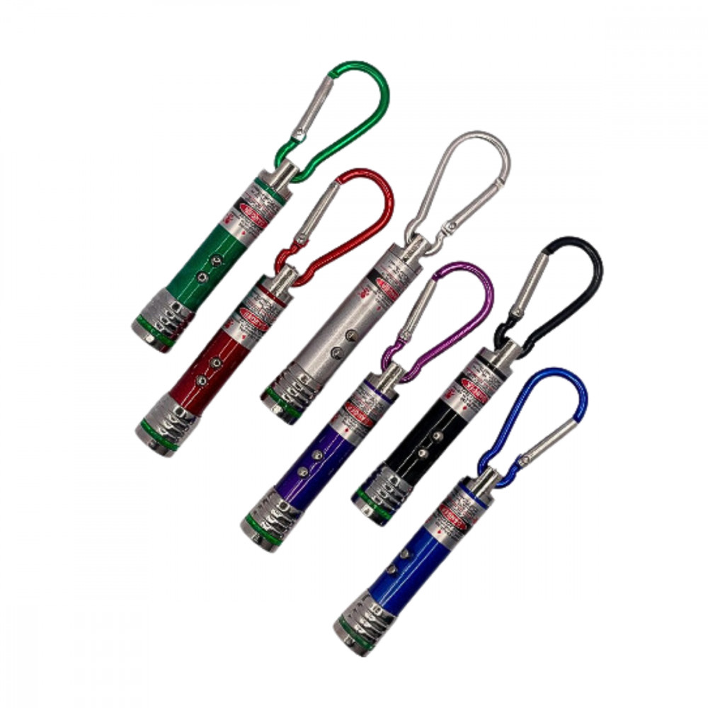 Caneta Laser 3 em 1: Lanterna LED e Chaveiro Compacto