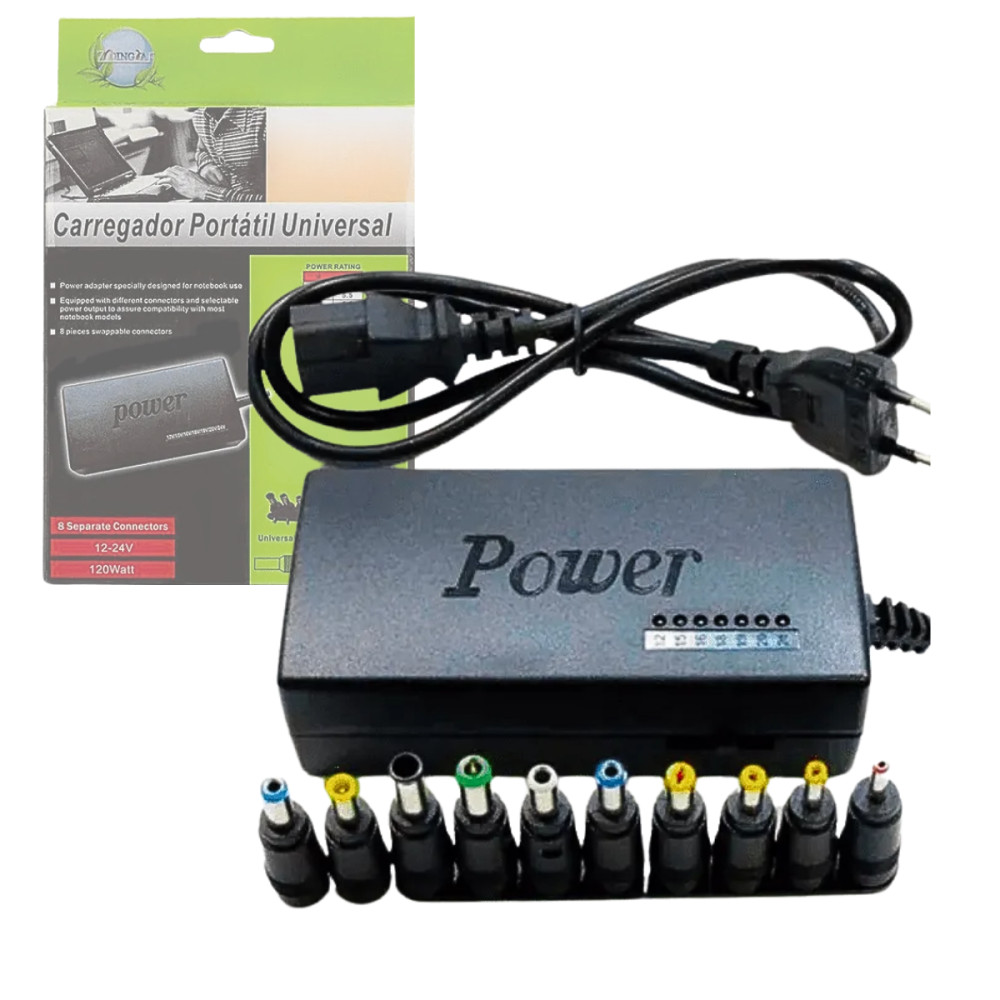 Fonte Universal Notebook 9 Plugs Lukton DNC-669