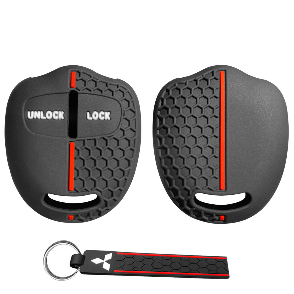 Capa De Chave Para Mitsubishi Outlander Pajero Lancer ASX Eclipse Controle Remoto Escudo Caso Do Carro Chaveiro Titular