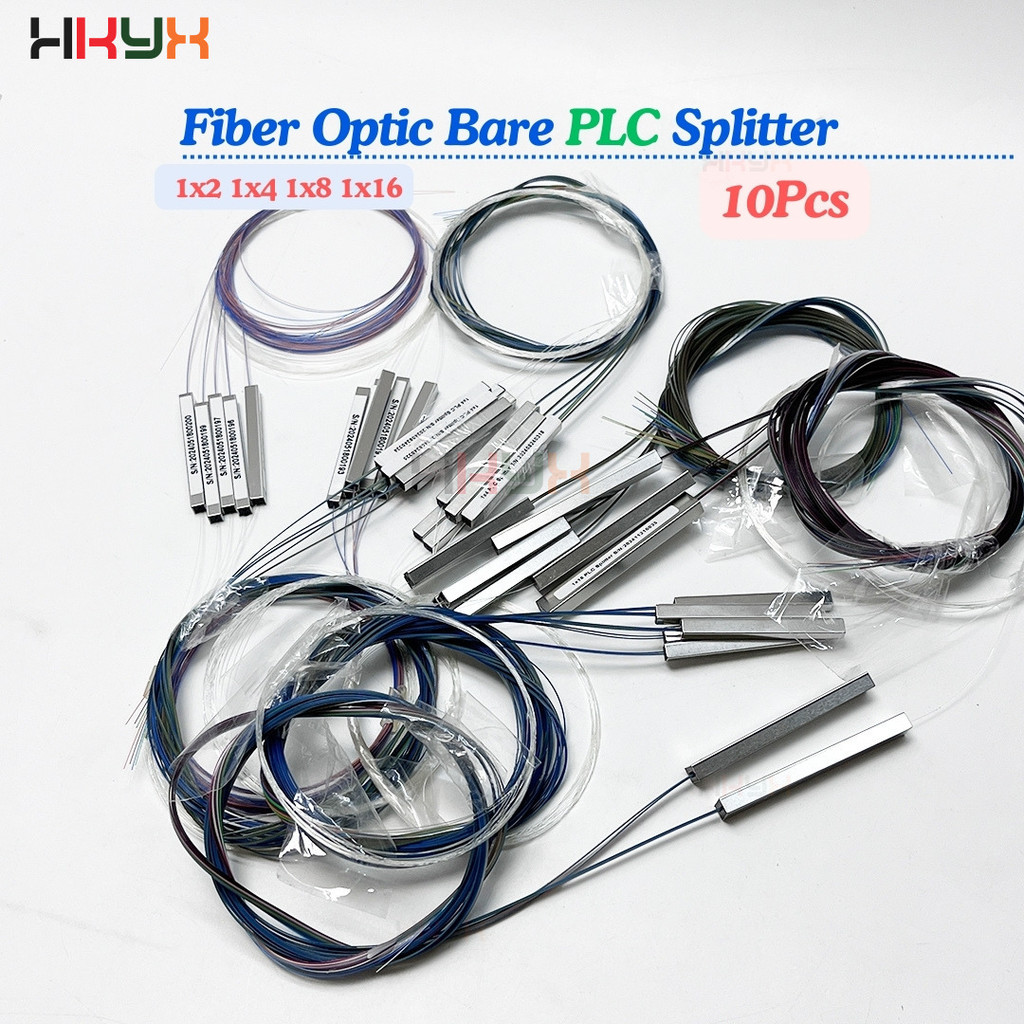 10pcs 1x2 1x4 1x8 1x16 Fibra Óptica Sem Cabo Conector 250um 0.25mm Mini Divisor PLC Nu Blockless