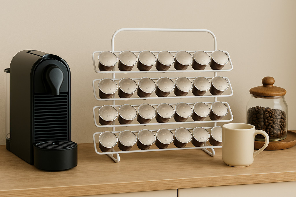 Suporte Cápsulas Nespresso 28 Unid Aramado Branco Organizador Café